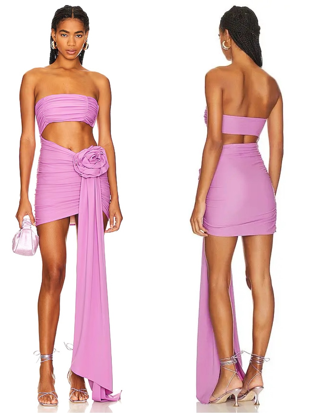Bahia Maria Mia Strapless Cutout Mini Dress Orchid Purple
